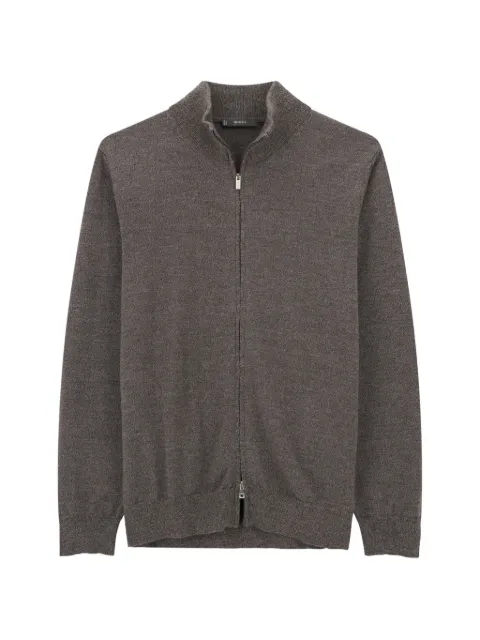 Boggi Milano full-Zip jumper in merino wool cashwool® mouliné