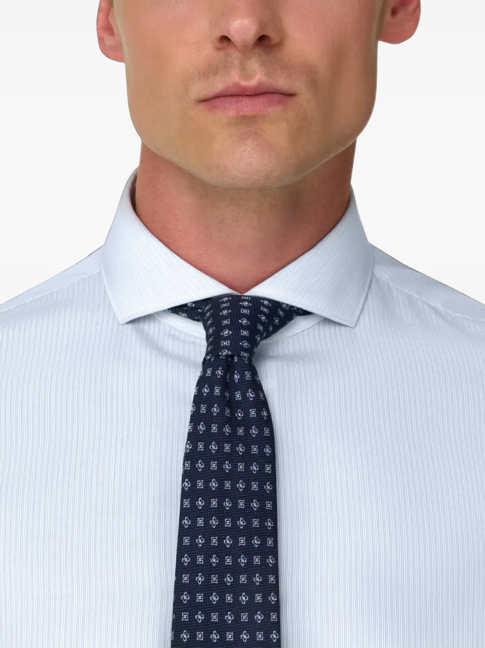 Boggi Milano Gestreept katoenen slim-fit overhemd Blauw