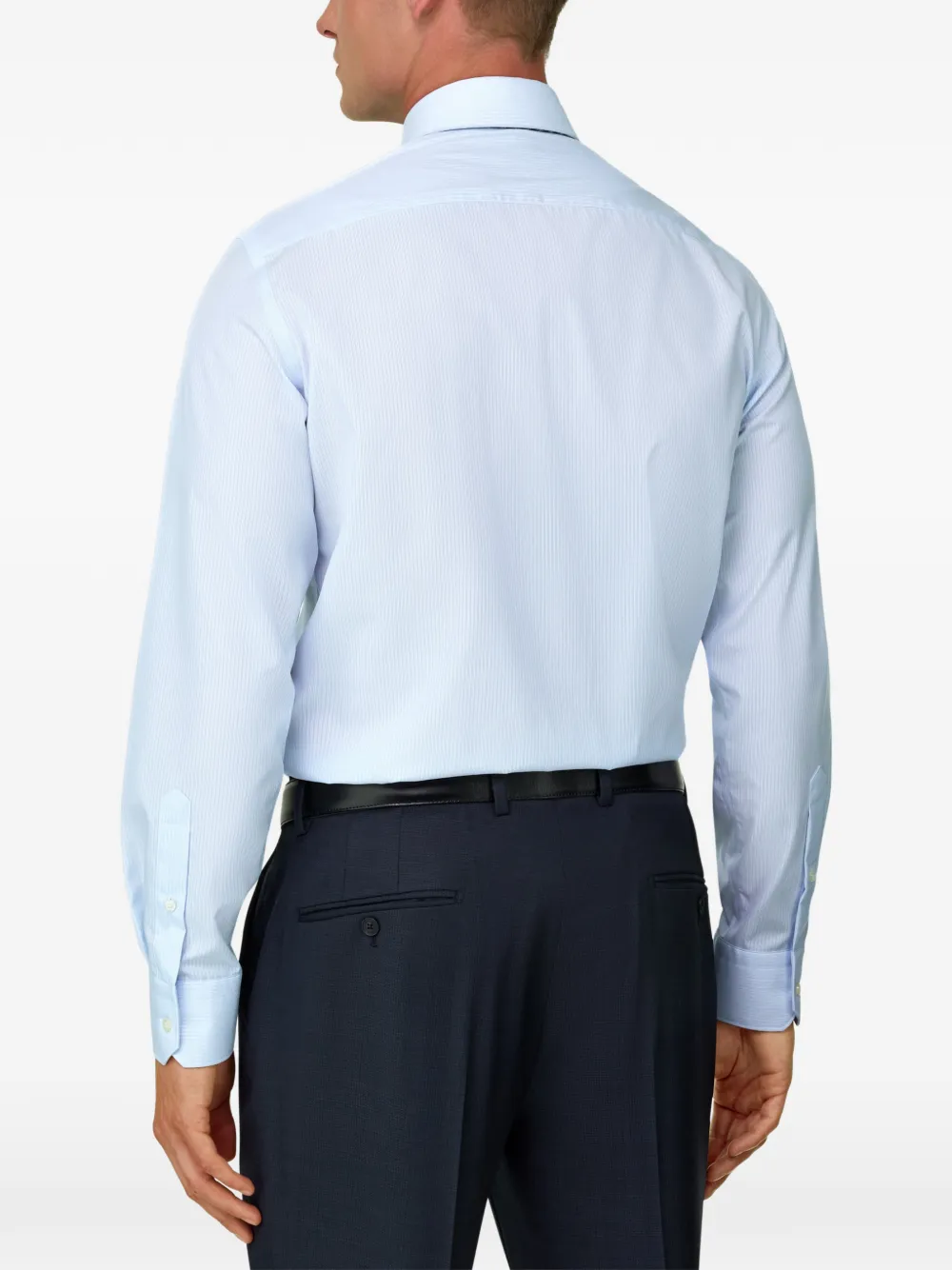 Boggi Milano Gestreept katoenen slim-fit overhemd Blauw