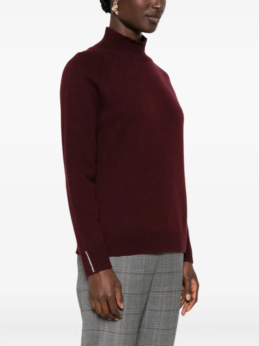 Peserico Trui met raglan mouwen en hoge hals Rood