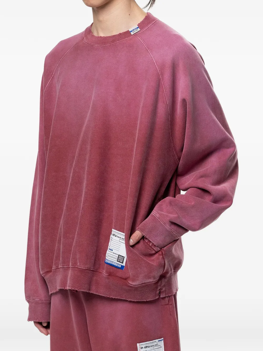 Maison MIHARA YASUHIRO Sun faded like distressed sweatshirt Rood