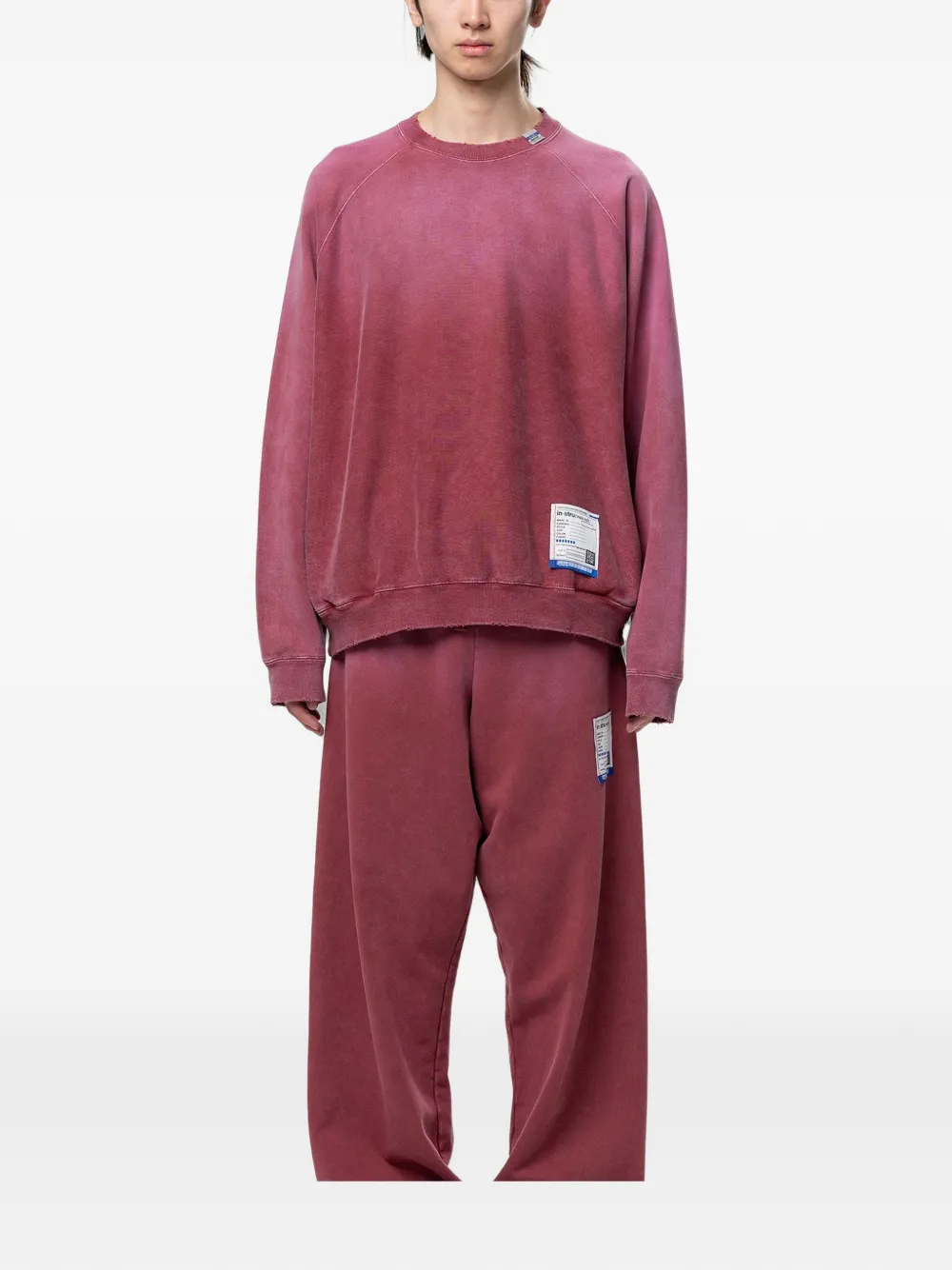 Maison MIHARA YASUHIRO Sun faded like distressed sweatshirt Rood