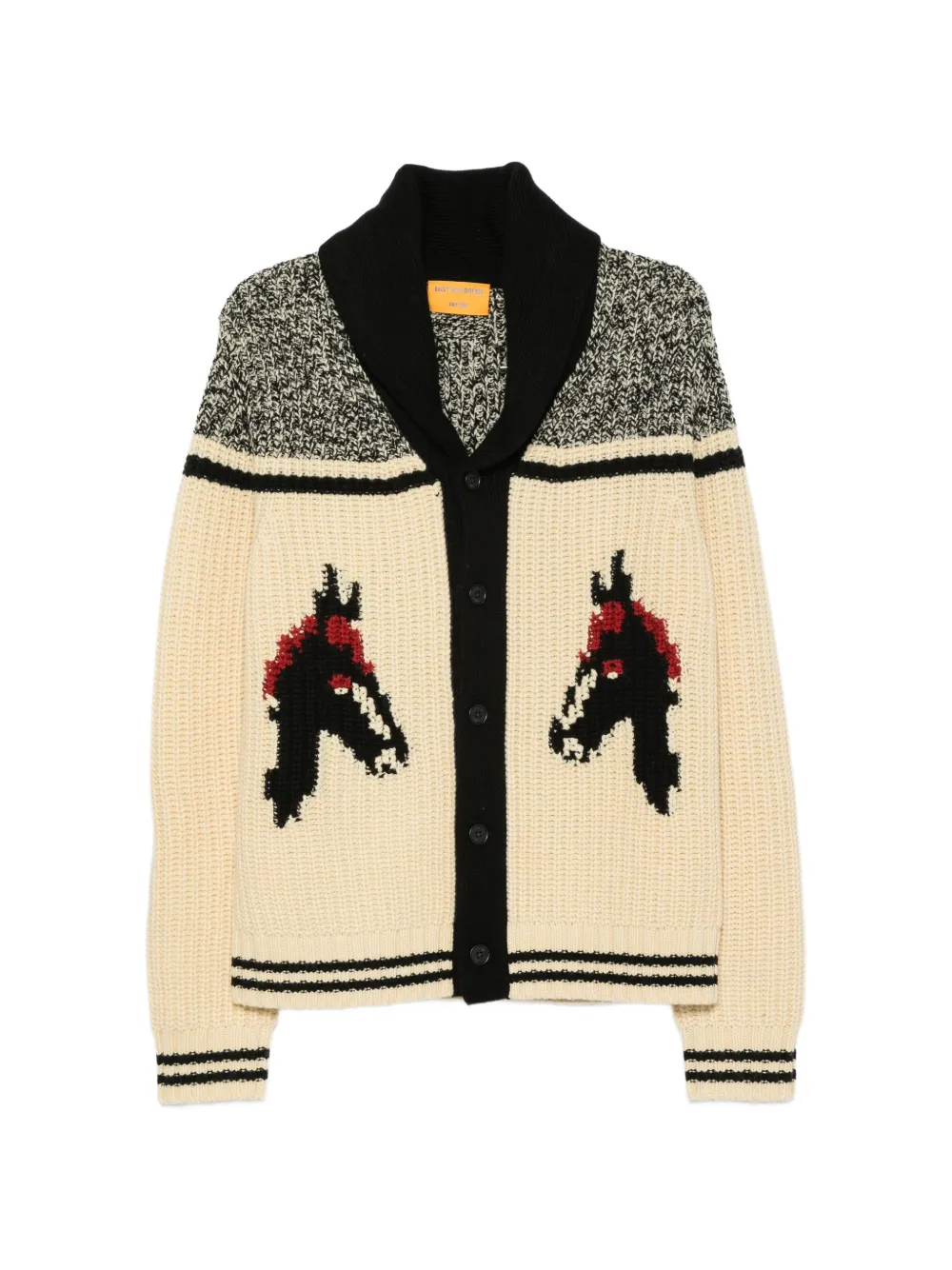 Guest In Residence horse-intarsia shawl-collar cardigan