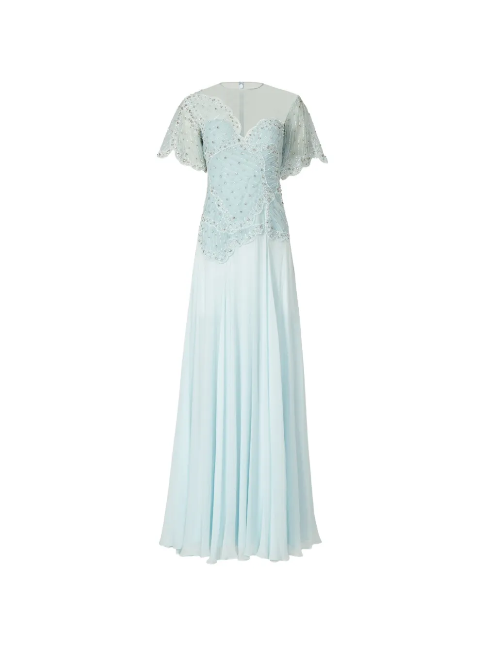 Costarellos Elara crystal-embellished silk-georgette gown - Blu