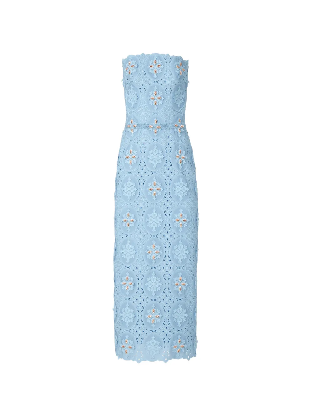Costarellos Renelle crystal-embellished embroidered midi dress