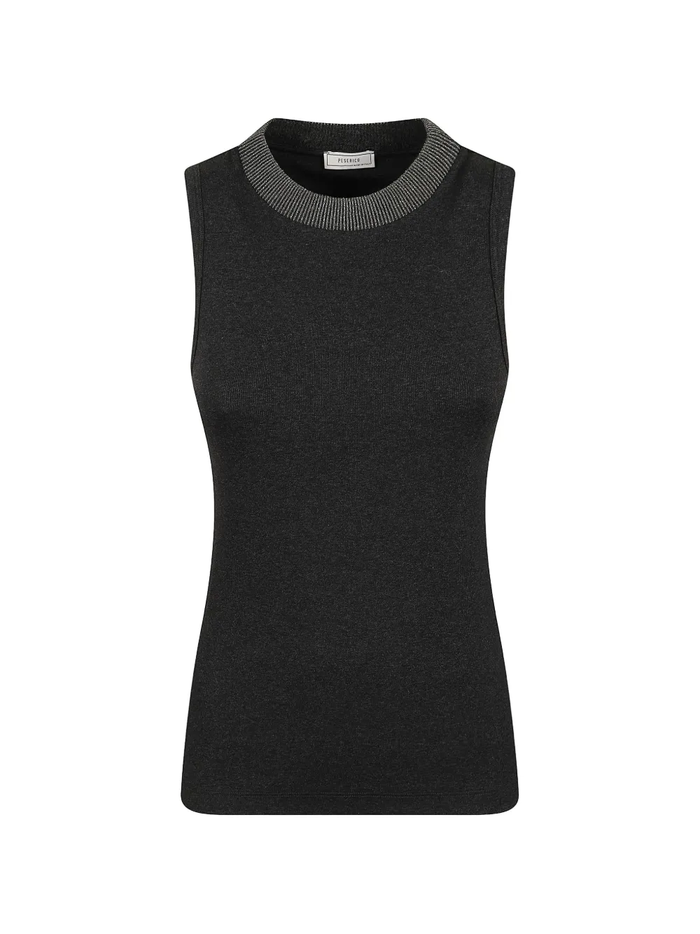 Peserico metallic-trim sleeveless top - Gris