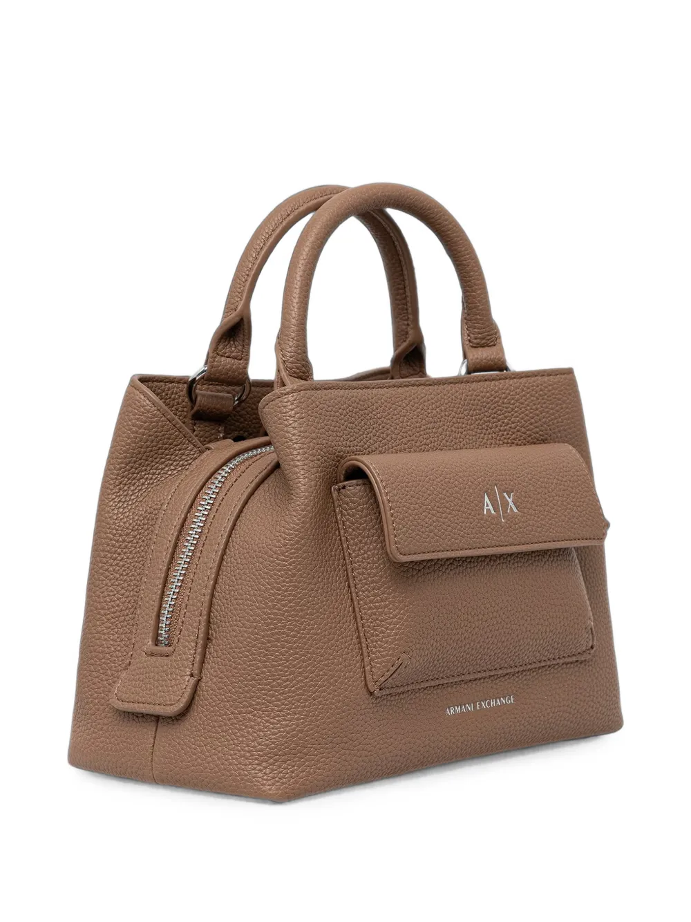Armani Exchange logo-plaque grained-texture tote bag Bruin