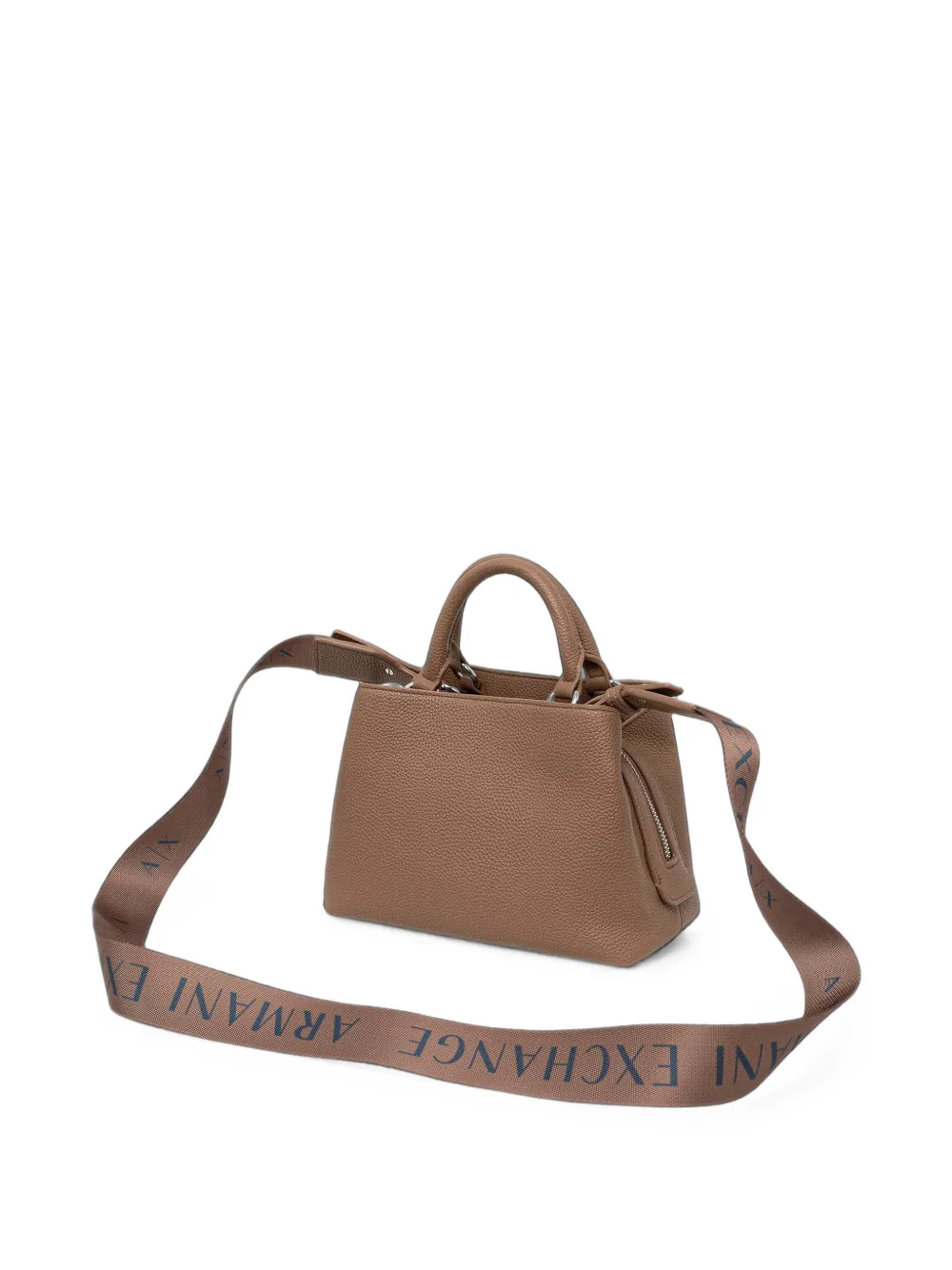 Armani Exchange logo-plaque grained-texture tote bag Bruin