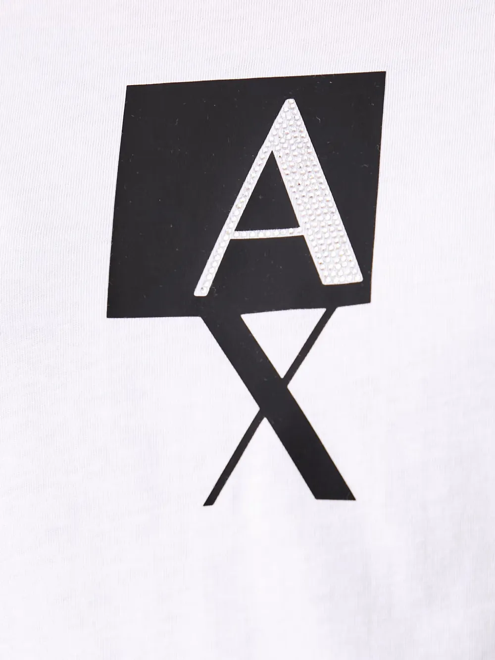 Armani Exchange rhinestone-embellished logo T-shirt Wit