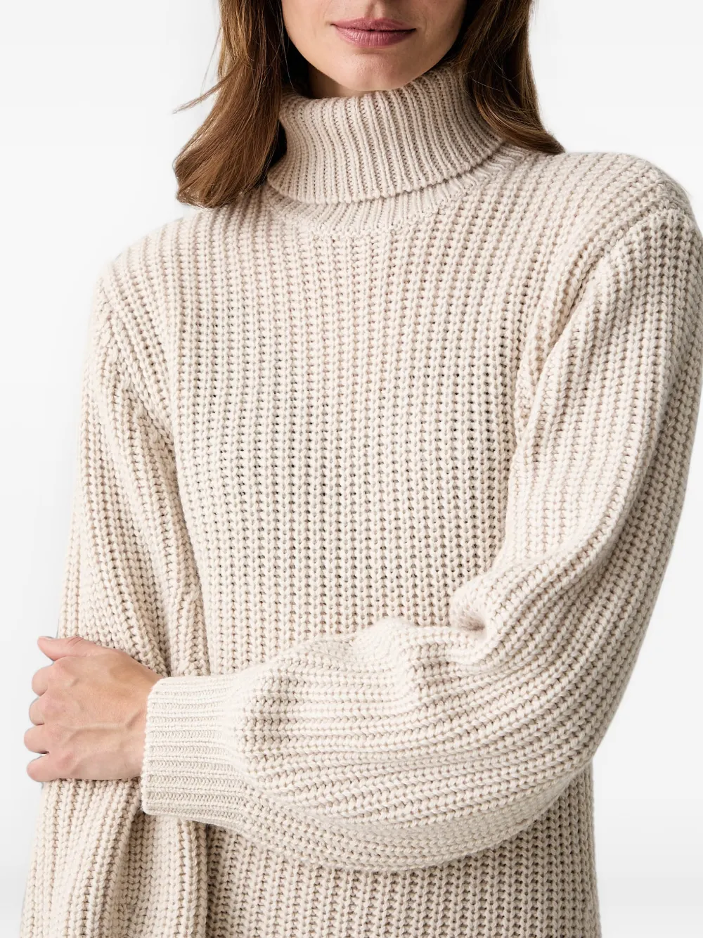 Armani Exchange Ribgebreide mini-jurk Beige