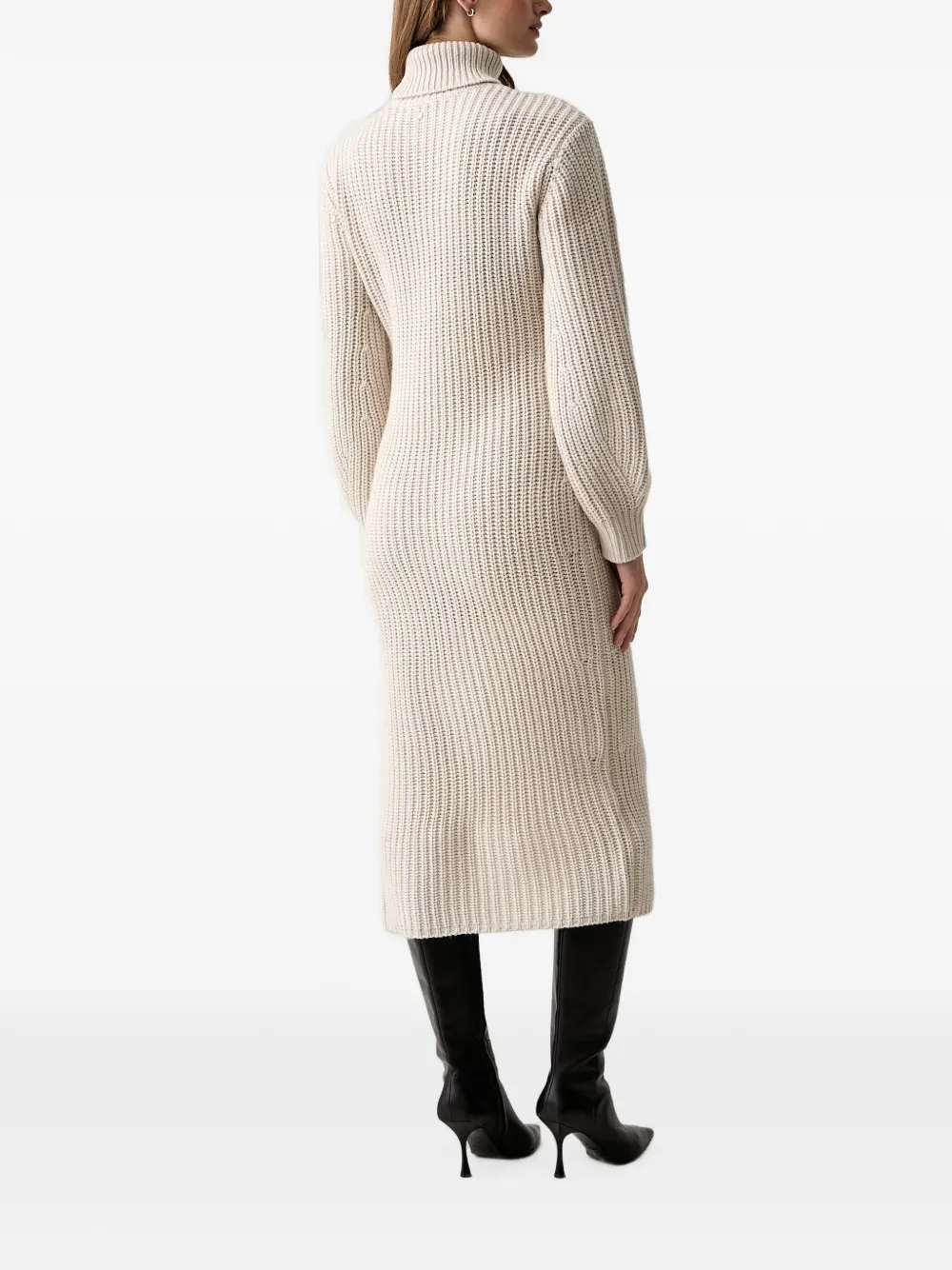 Armani Exchange Ribgebreide mini-jurk Beige