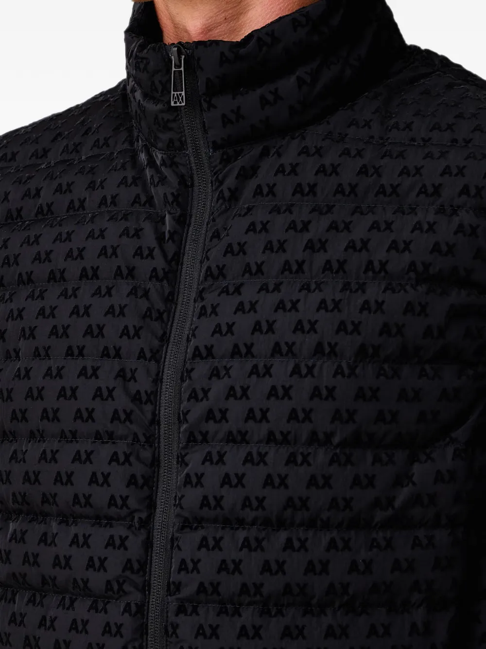 Armani Exchange logo-print quilted gilet Zwart