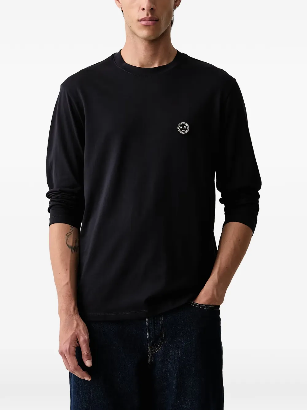 Armani Exchange logo-patch long-sleeve T-shirt