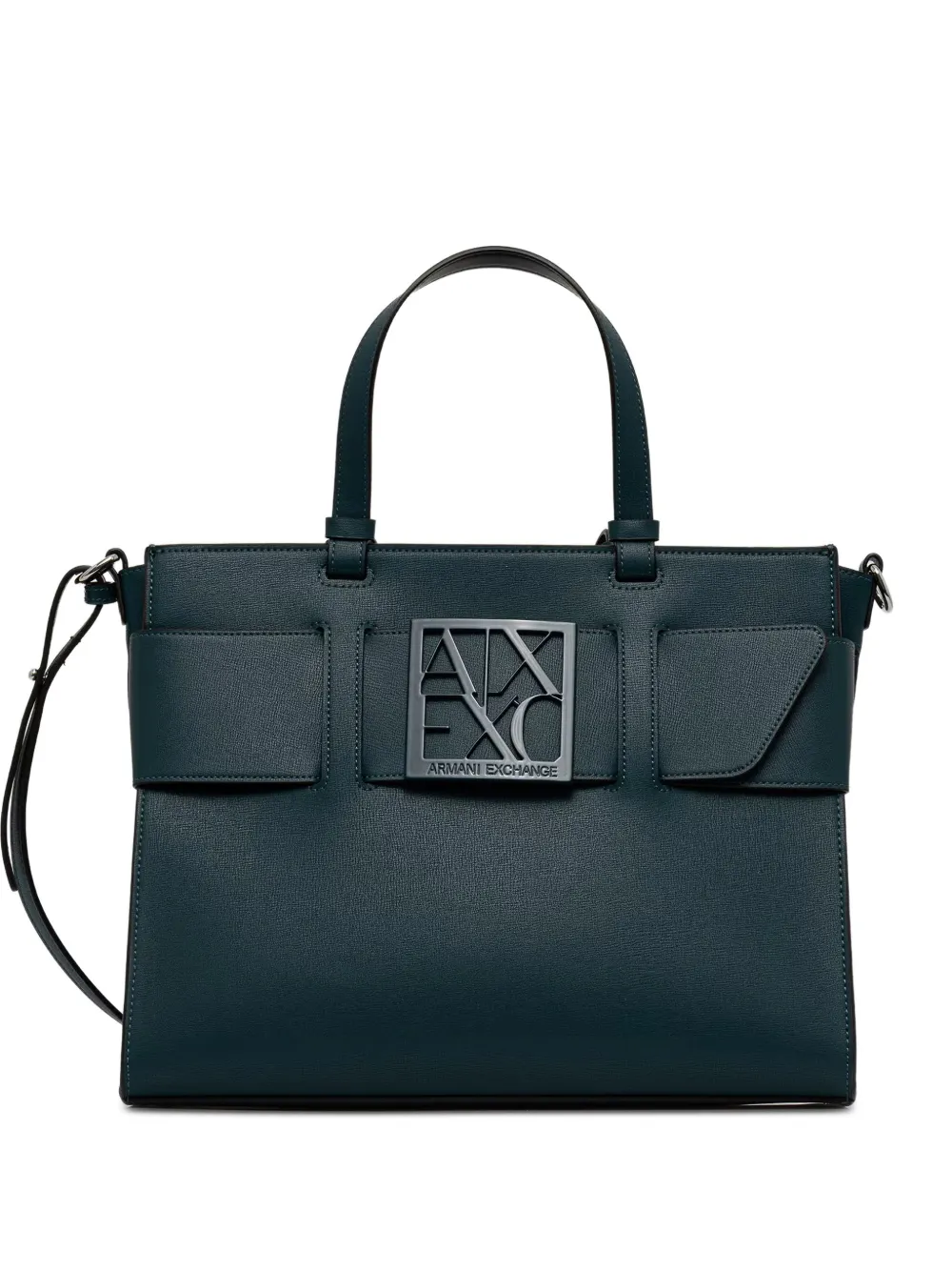 Armani Exchange logo-plaque tote bag