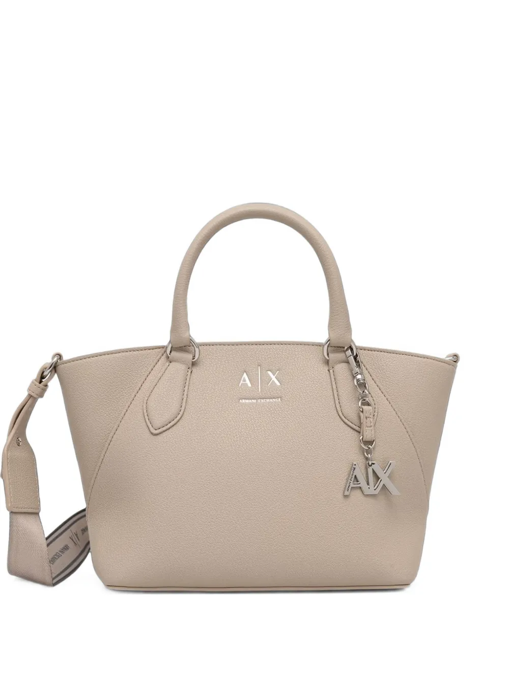 Armani Exchange logo-plaque pebbled tote bag