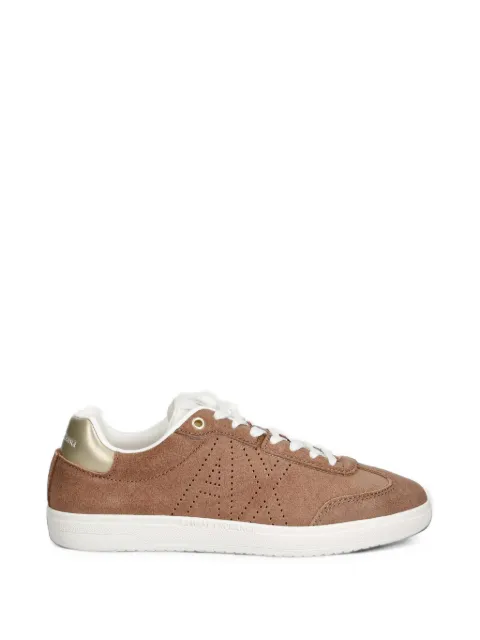Armani Exchange perforated-logo suede sneakers