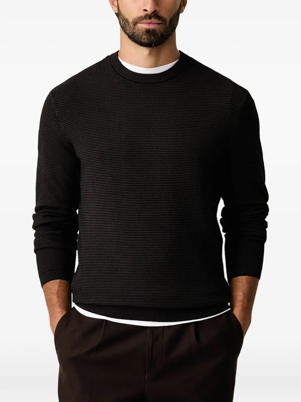 Armani Exchange textured-knit sweater