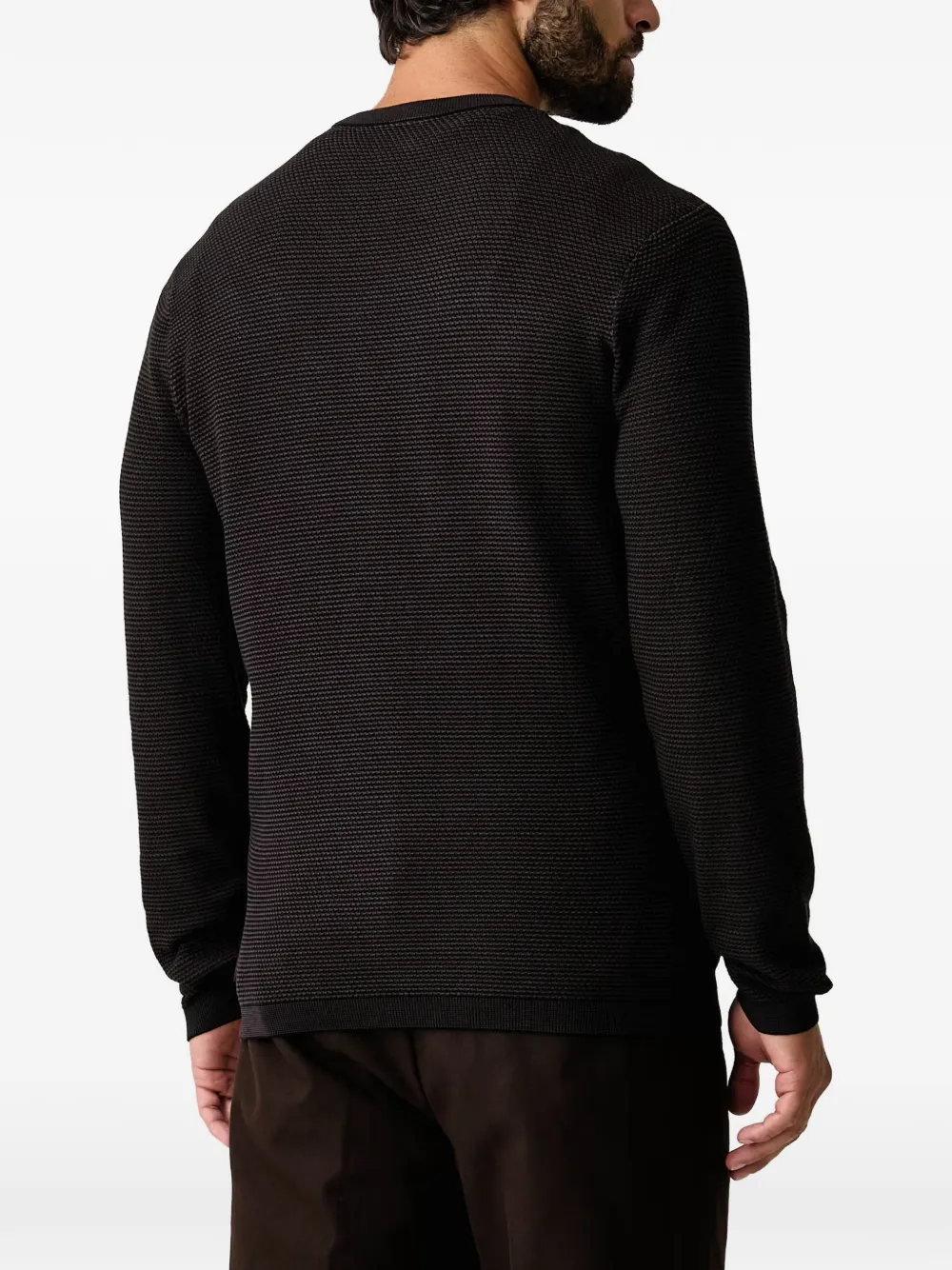 Armani Exchange Gebreide trui met textuur Bruin