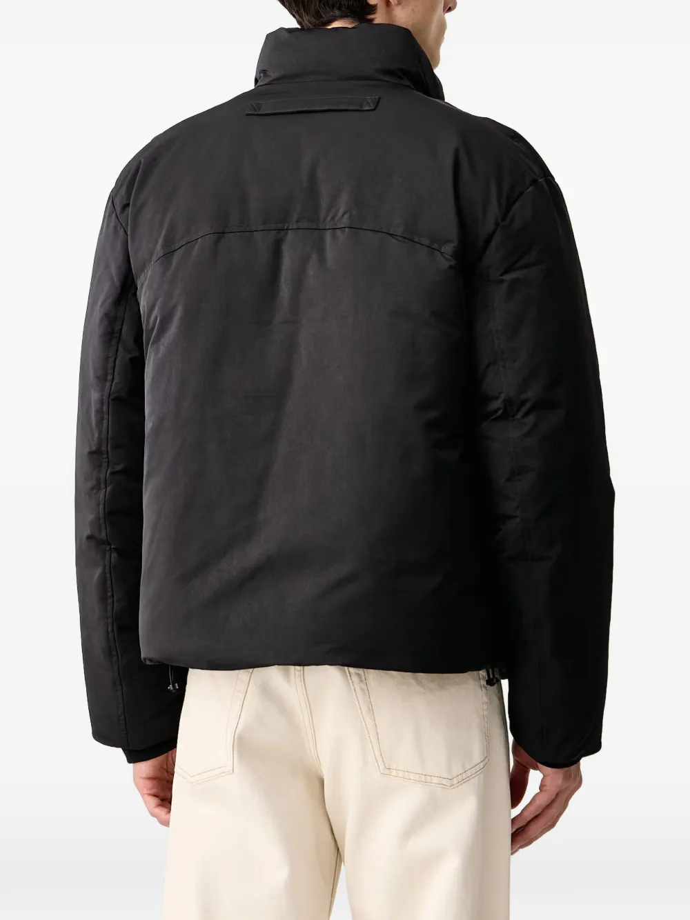 Armani Exchange logo-patch puffer jacket Zwart