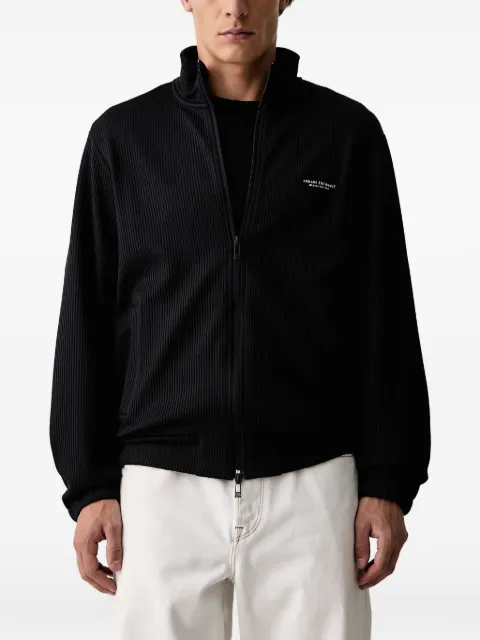 Armani Exchange logo-print ribbed-knit cardigan