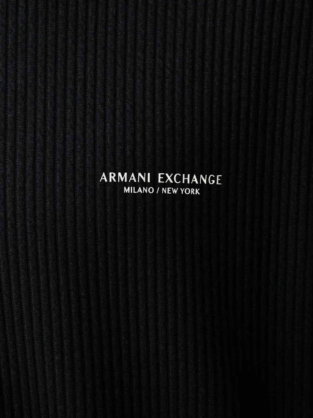 Armani Exchange logo-print ribbed-knit cardigan Zwart
