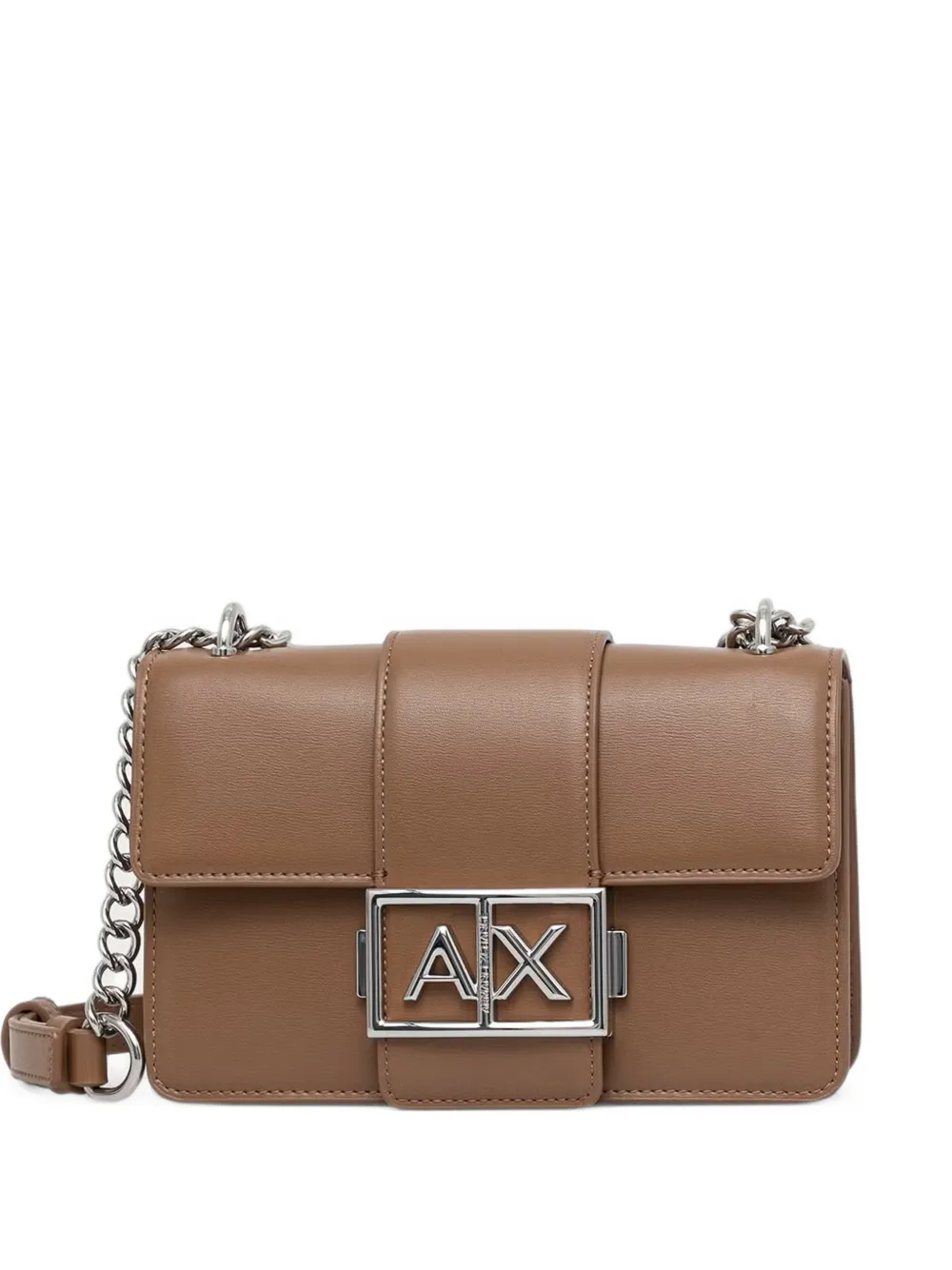 Armani Exchange logo-plaque chain-link crossbody bag