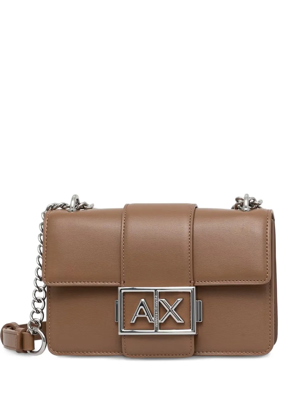 Armani Exchange logo-plaque chain-link crossbody bag