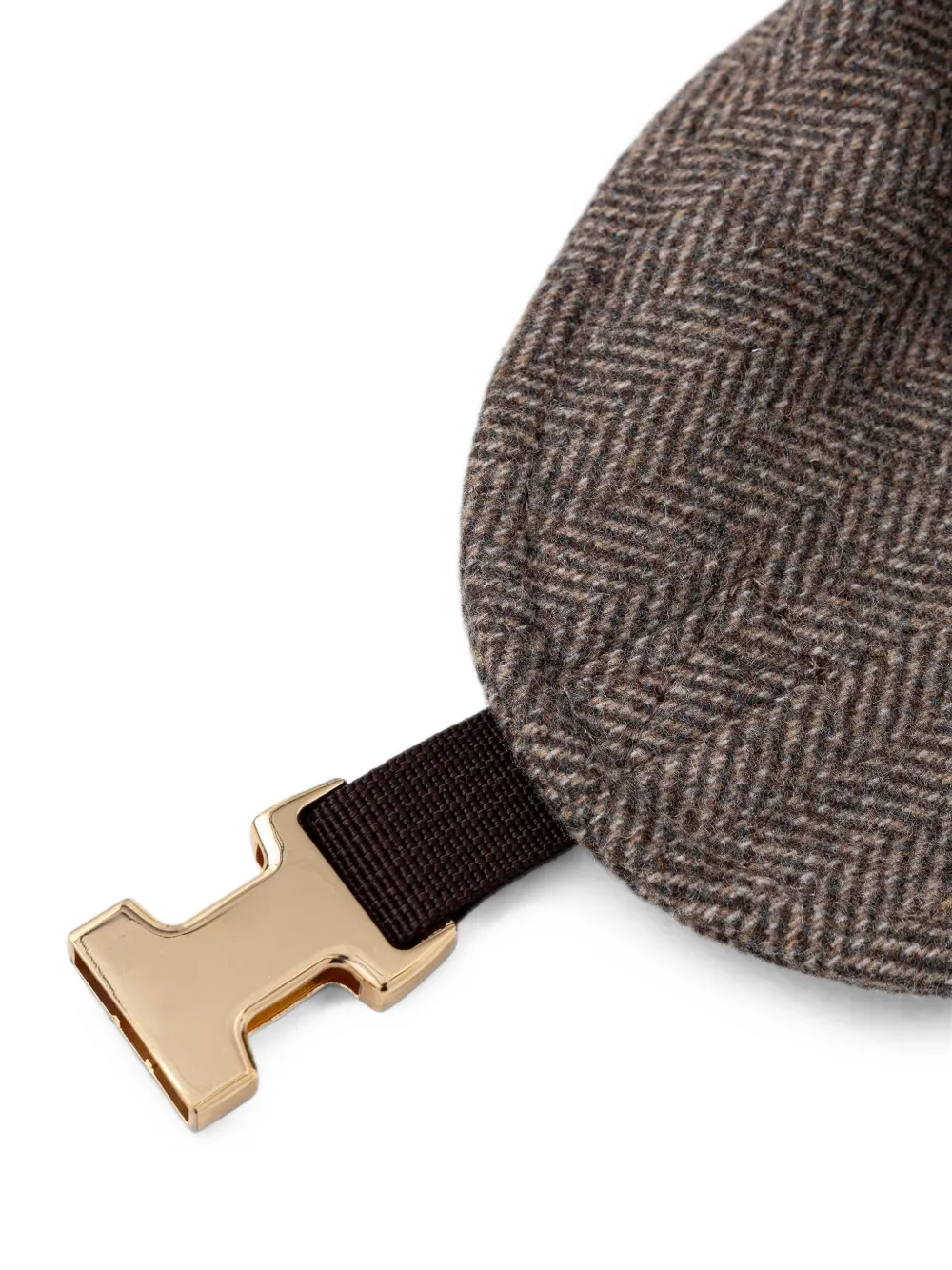 Armani Exchange herringbone ear-flap cap Bruin