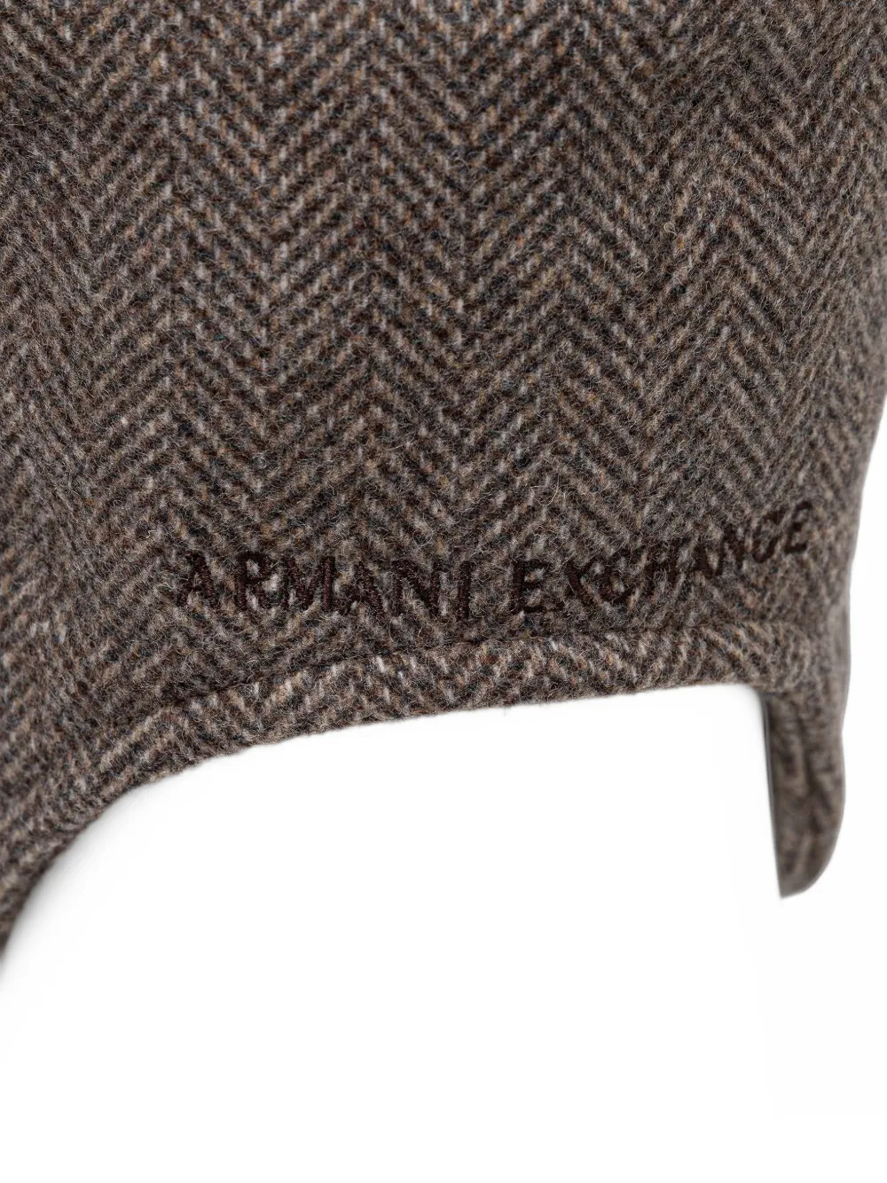 Armani Exchange herringbone ear-flap cap Bruin