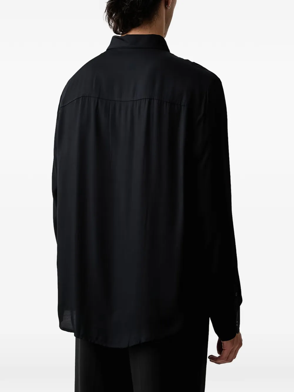 Armani Exchange long-sleeve button-down shirt Zwart