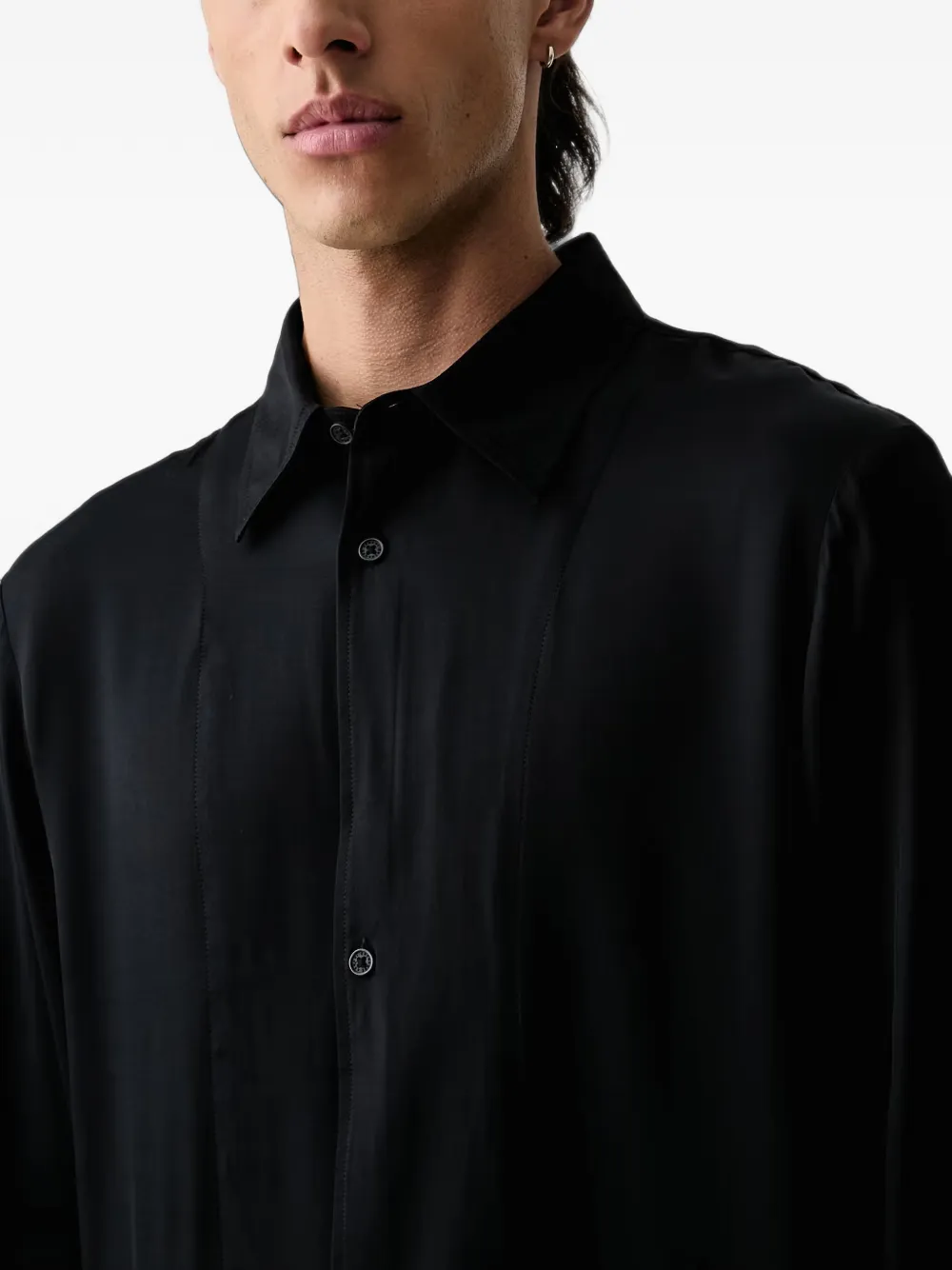 Armani Exchange long-sleeve button-down shirt Zwart