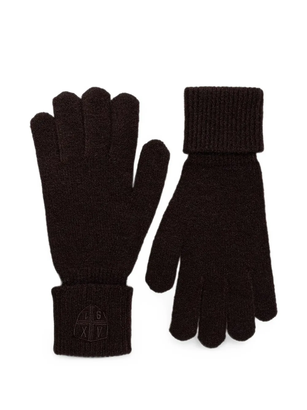 Armani Exchange logo-embroidered gloves