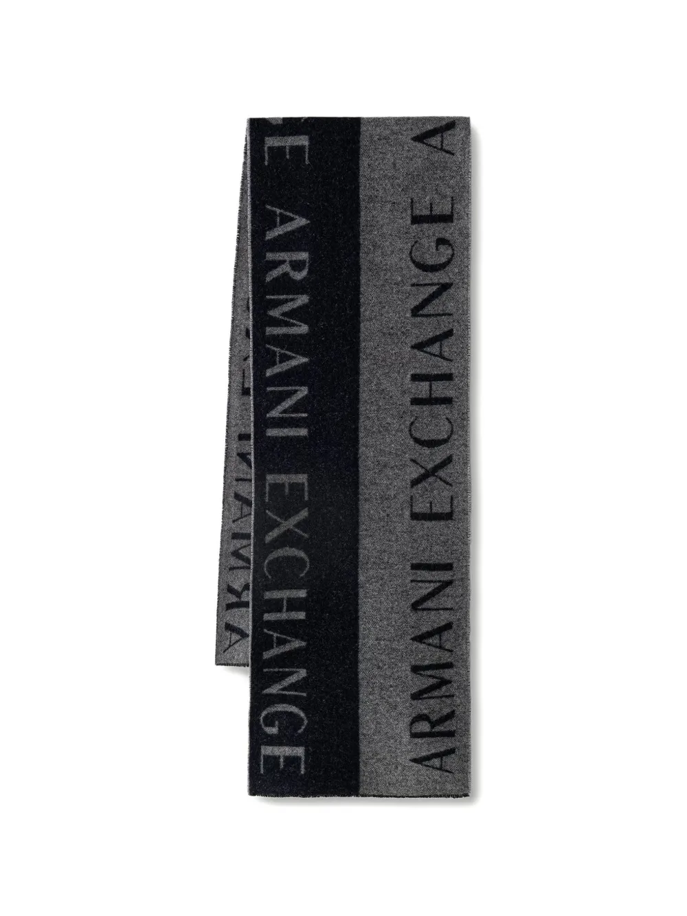 Armani Exchange logo-intarsia frayed-edge scarf