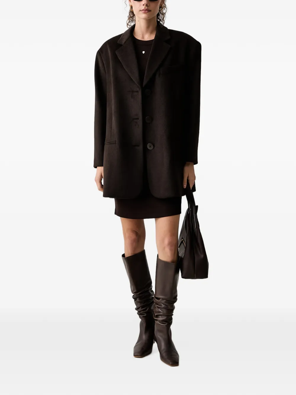Armani Exchange Caban logo-embroidered single-breasted coat