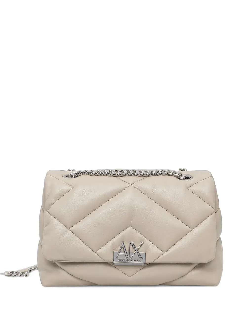 Armani Exchange quilted logo-plaque shoulder bag