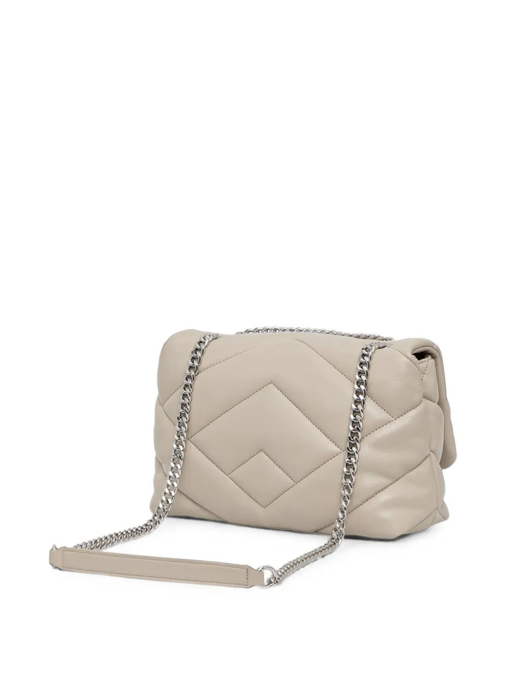 Armani Exchange quilted logo-plaque shoulder bag Wit