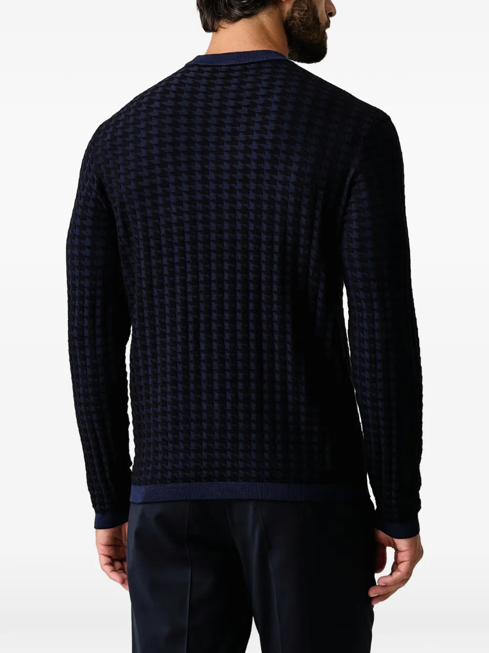 Armani Exchange Trui met geometrisch patroon Blauw