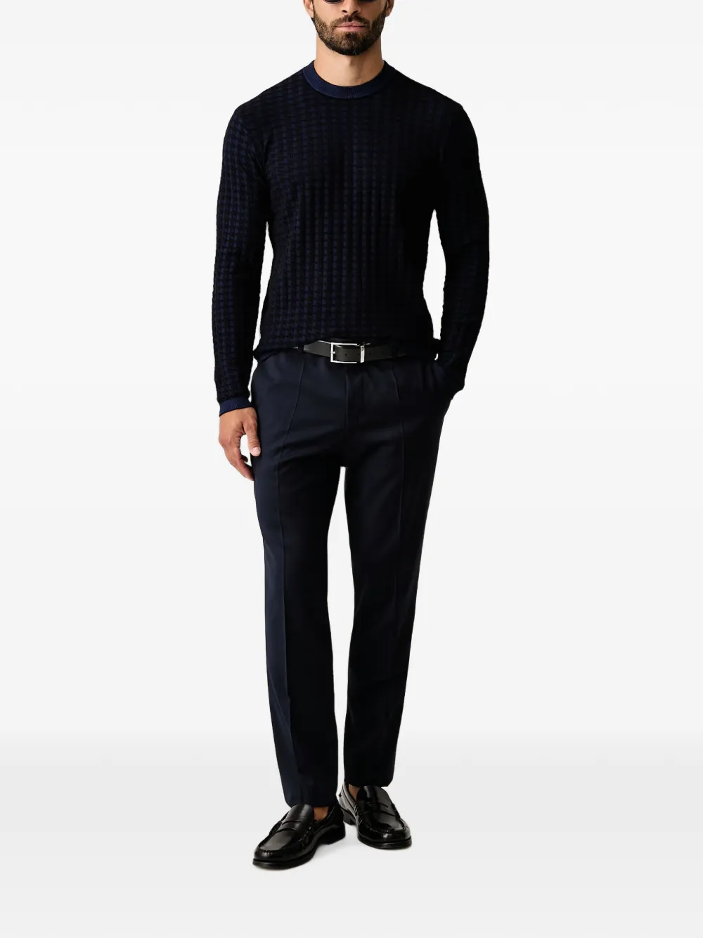 Armani Exchange Trui met geometrisch patroon Blauw