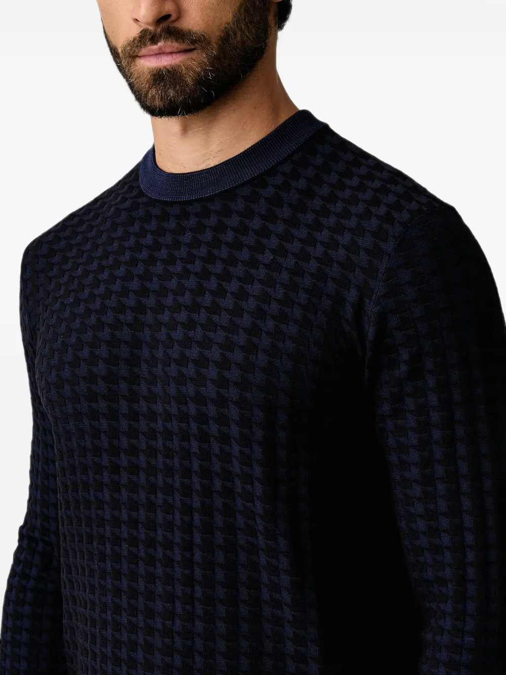 Armani Exchange Trui met geometrisch patroon Blauw