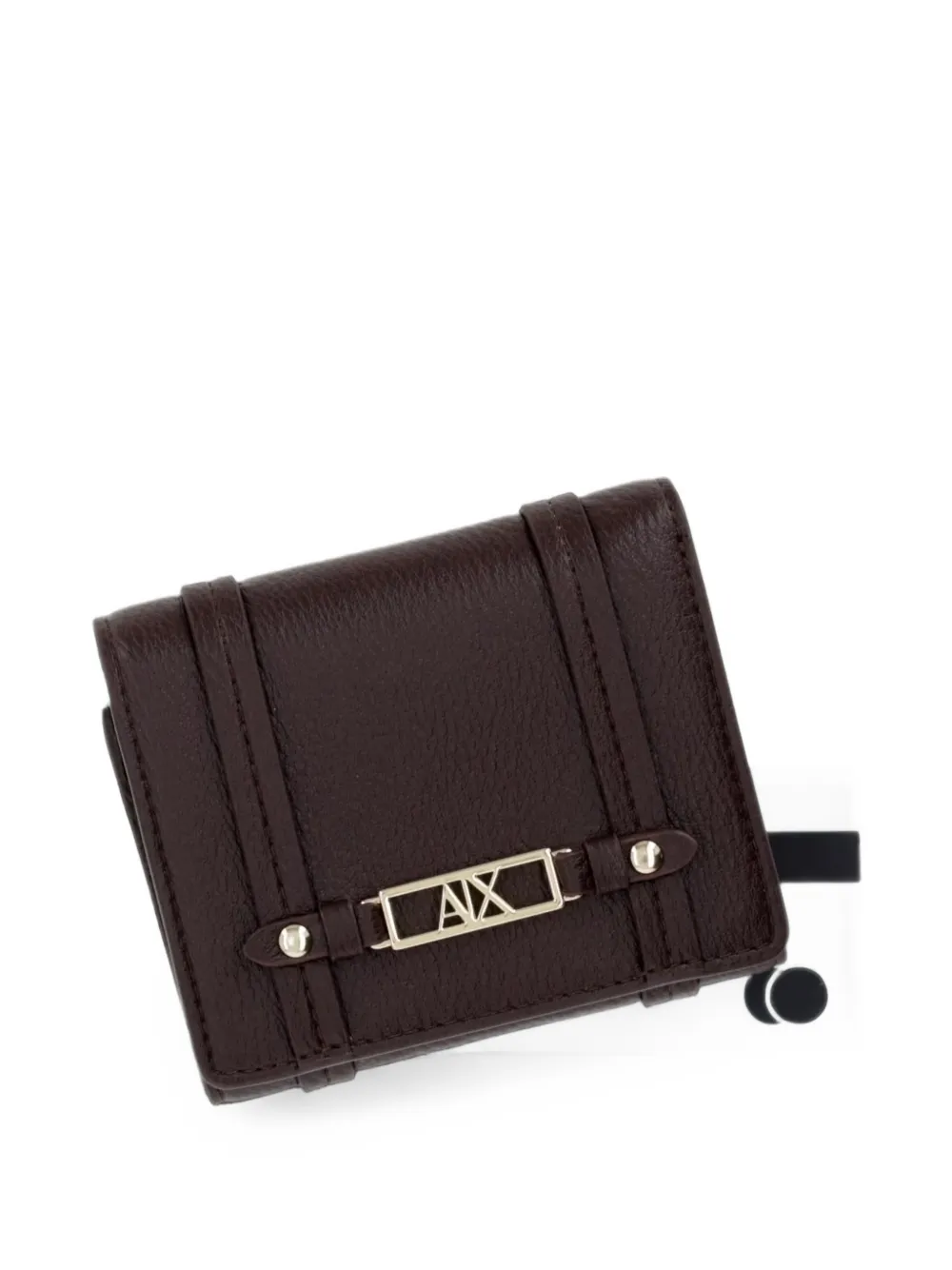 Armani Exchange logo-plaque pebbled-effect wallet Bruin