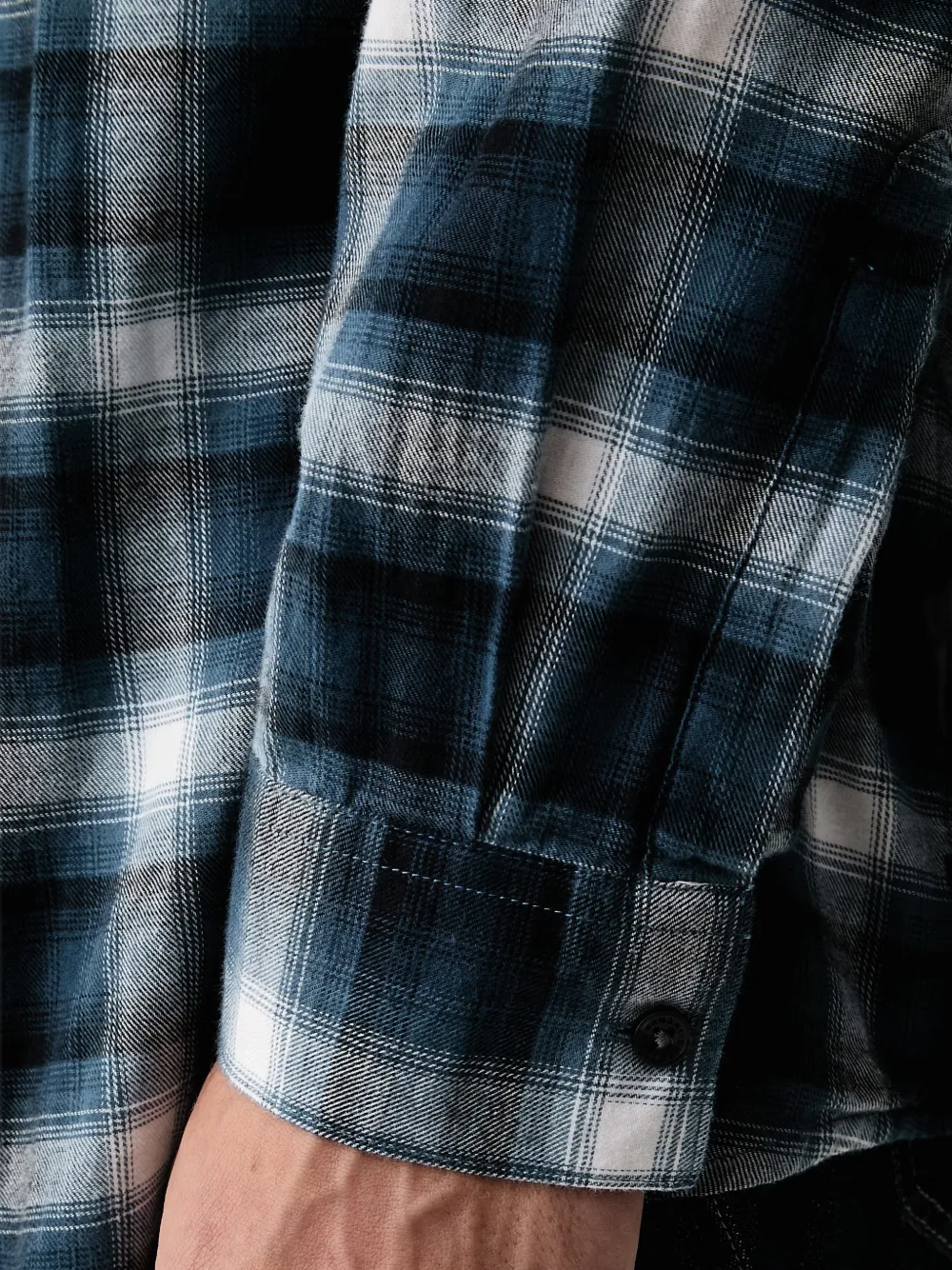 Armani Exchange check-pattern long-sleeve shirt Blauw