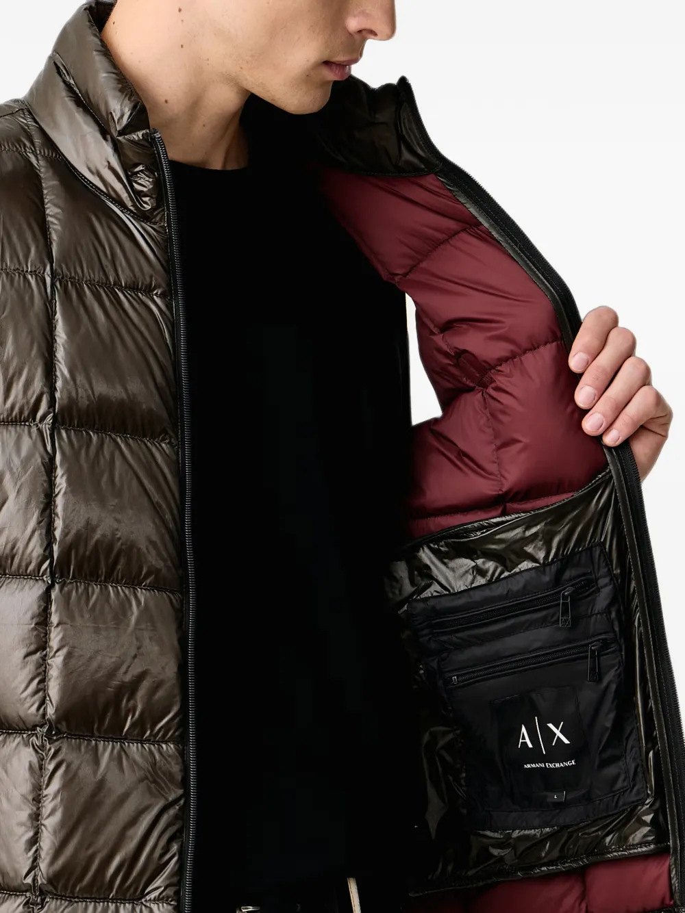 Armani Exchange quilted gilet Grijs