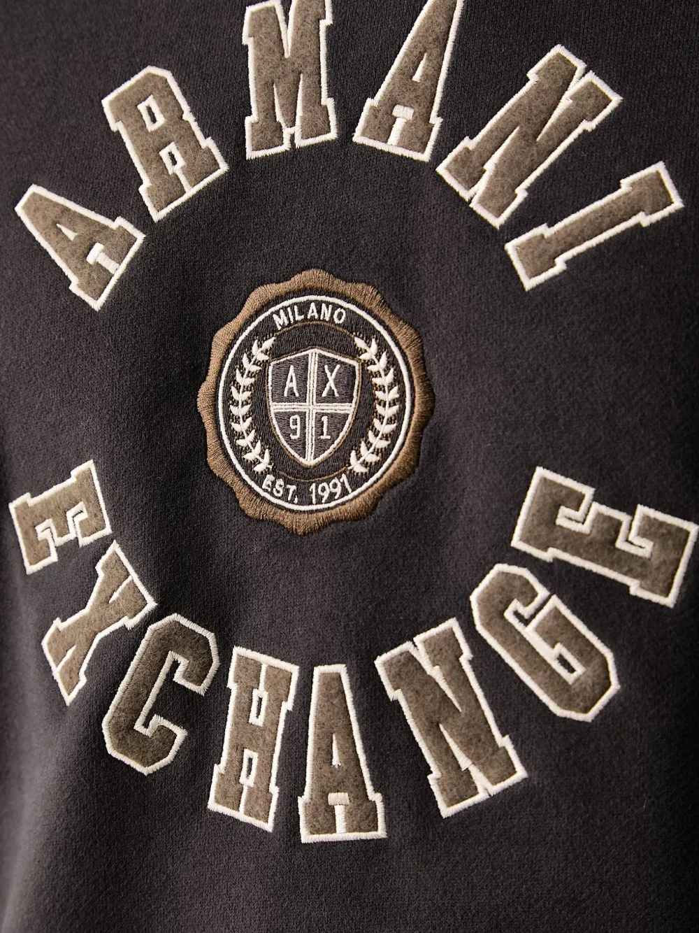 Armani Exchange Trui met logopatch Bruin