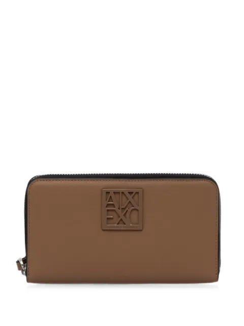 Armani Exchange logo-patch wristlet wallet