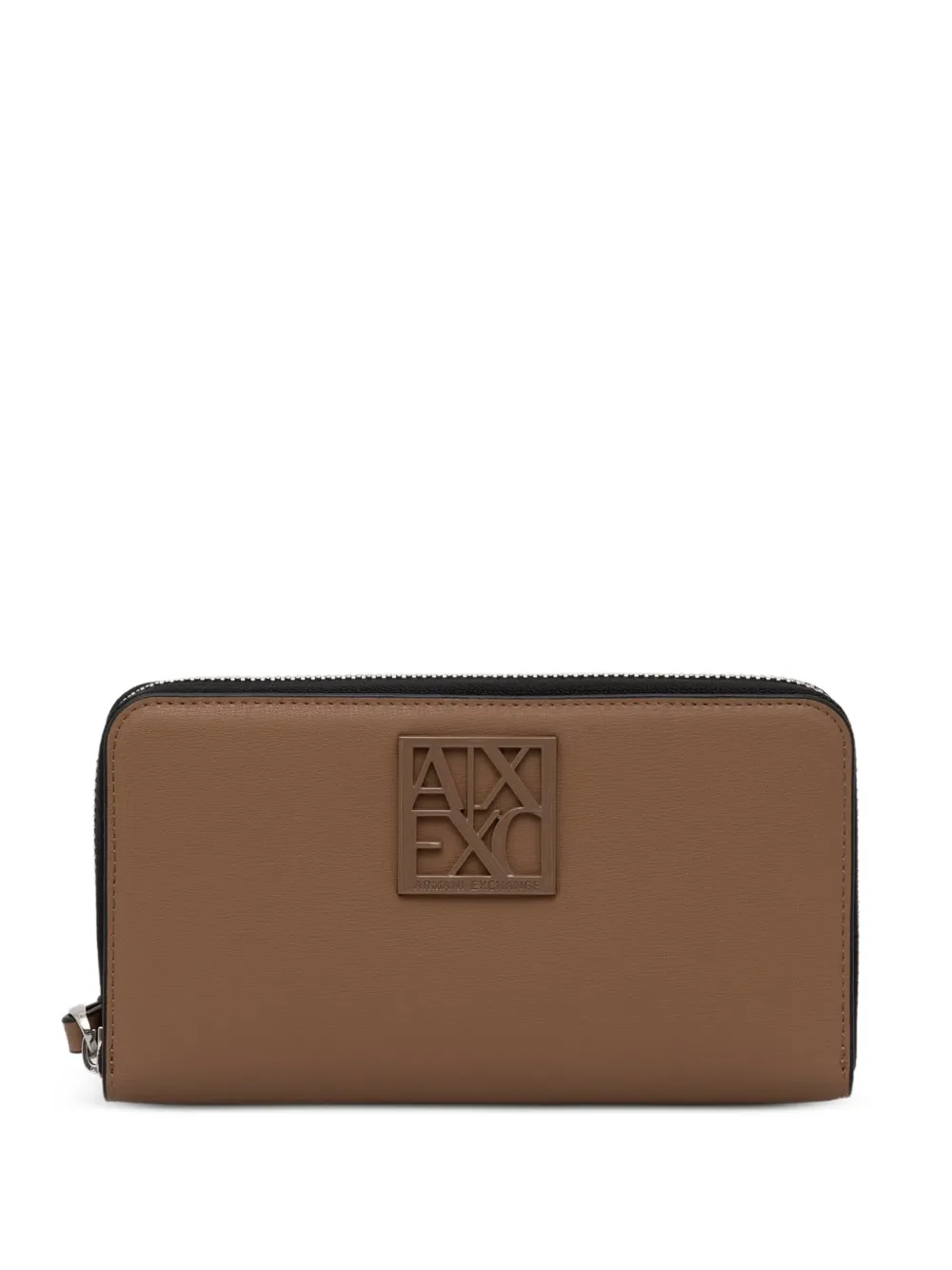 Armani Exchange logo-patch wristlet wallet