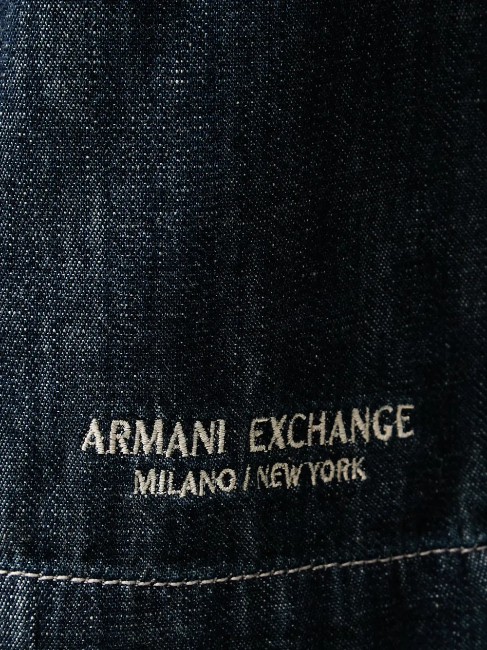 Armani Exchange drawstring denim shorts Blauw