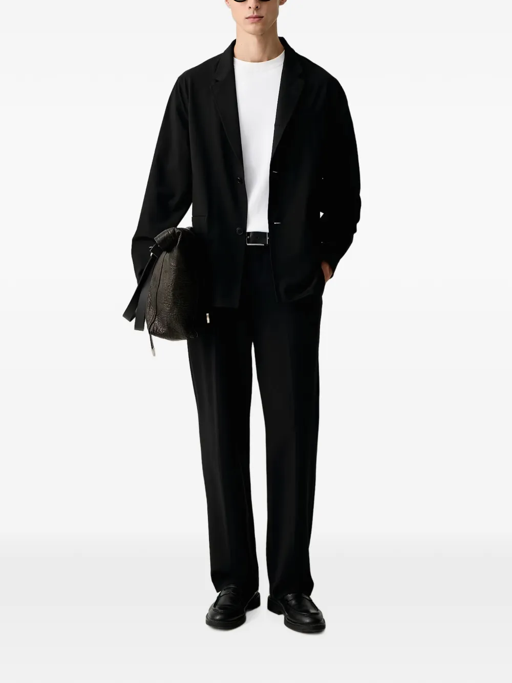 Armani Exchange logo-tag blazer Zwart