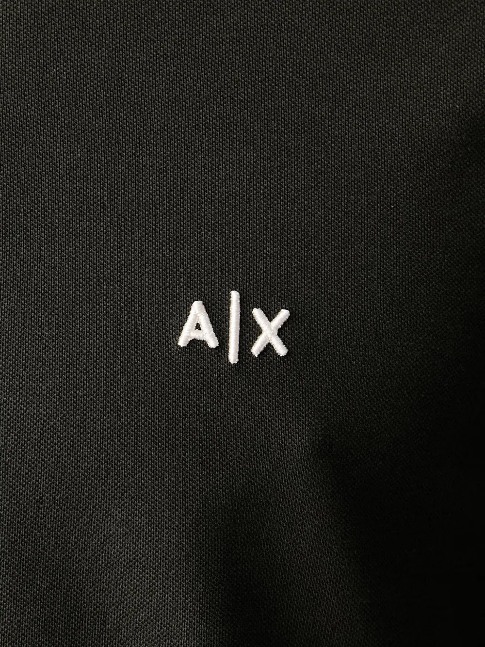 Armani Exchange logo-embroidered long-sleeve polo shirt Groen