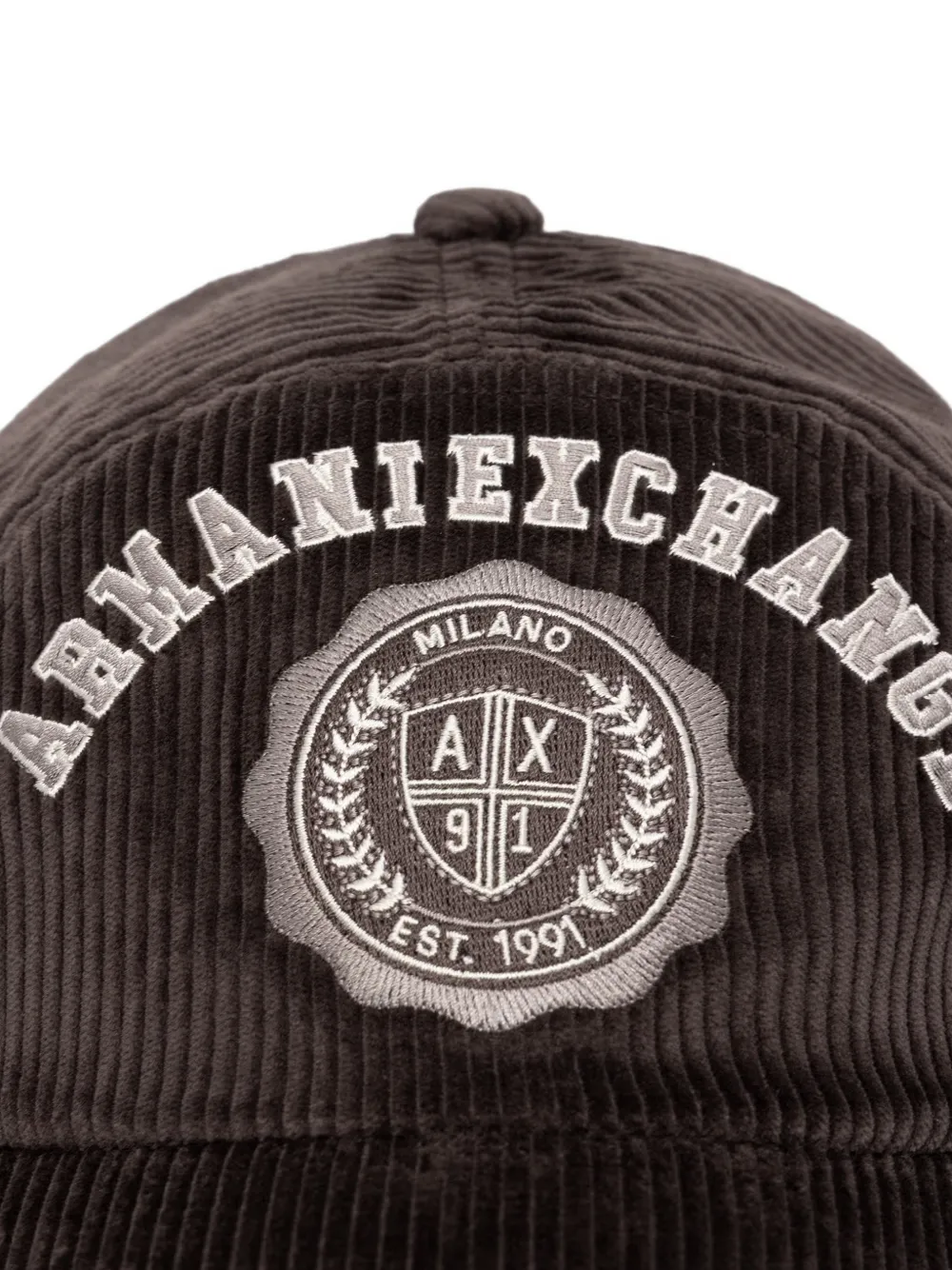 Armani Exchange logo-embroidered corduroy baseball cap Bruin