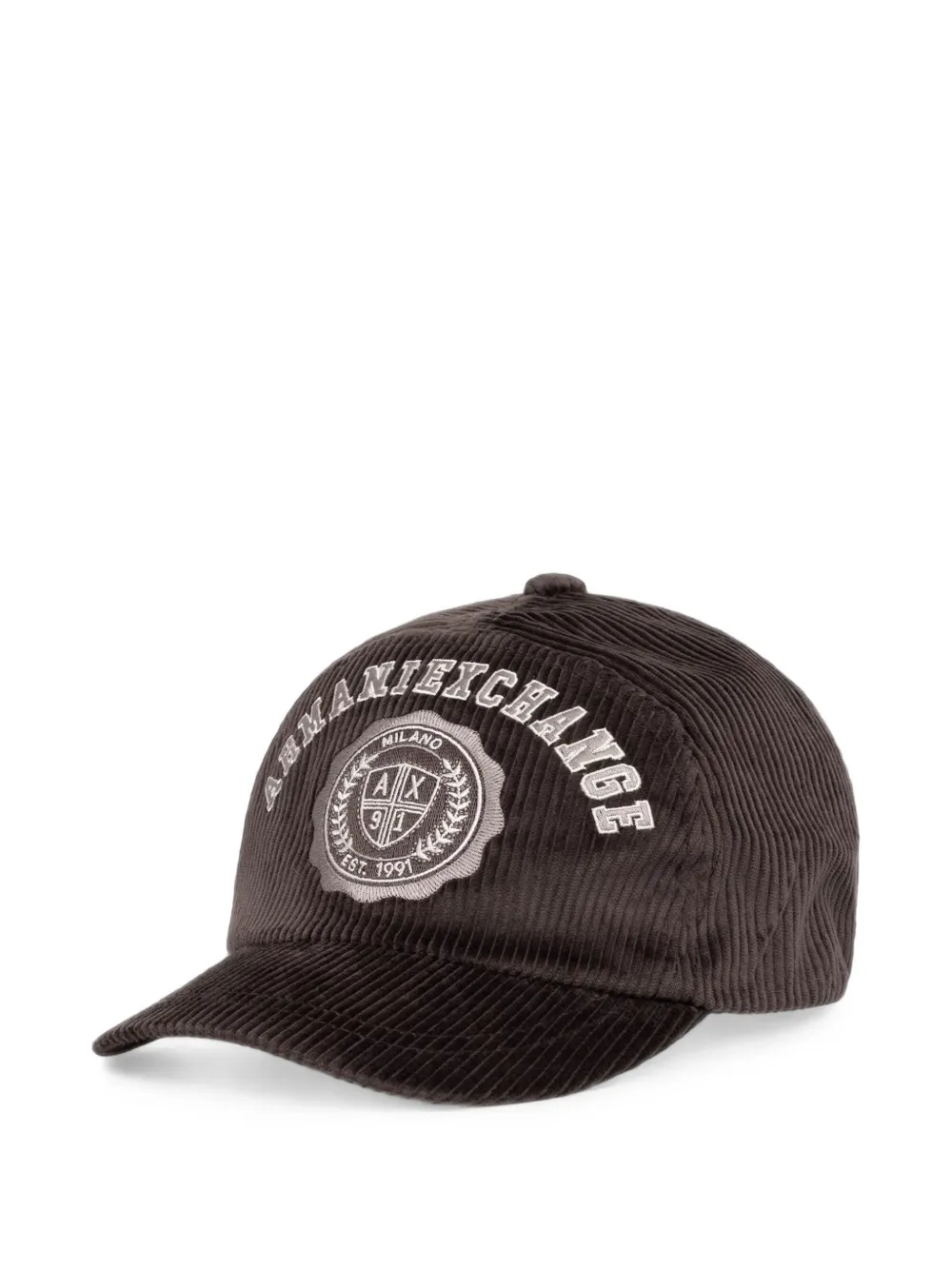 Armani Exchange logo-embroidered corduroy baseball cap